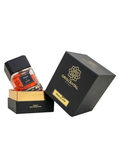 Parfum arabesc Oasis of Love pentru femei cu miros de sofran si lemn din gama Oriscental Dubai.