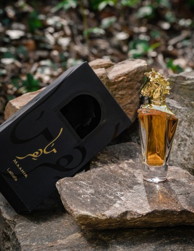 Parfum arabesc Mahir unisex cu miros lemnos din gama Lattafa.